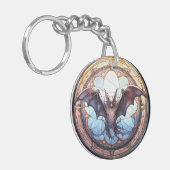 スイートステンドグラス不気味飛んでいるこうもり キーホルダー (正面左)