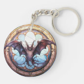 スイートステンドグラス不気味飛んでいるこうもり キーホルダー (裏面)