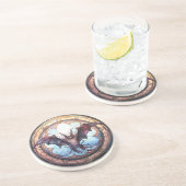 スイートステンドグラス不気味飛んでいるこうもり コースター (側面)