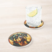 スイートステンドグラス犬ロットワイラー コースター (側面)