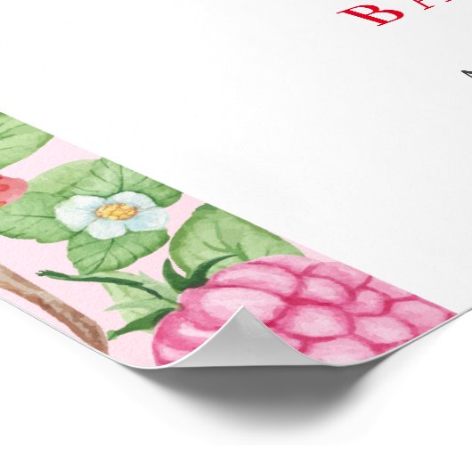 スイートストロベリーアーチウェルカムベビーシャワー ポスター (角)