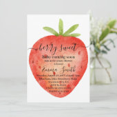 スイートストロベリーウォーター色ベビーシャワー招待状 招待状 (スタンド正面)