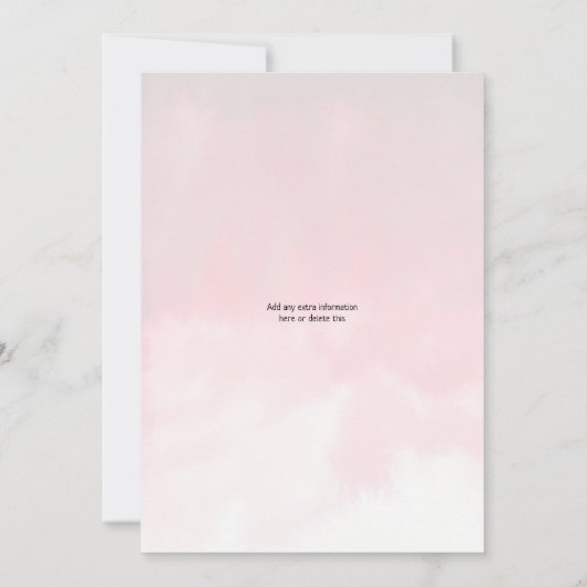 スイートストロベリーウォーター色ベビーシャワー 招待状 (裏面)