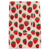 スイートストロベリーオンバラピンクパターン ミディアムペーパーバッグ (裏面)