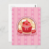スイートストロベリーカップケーキ ポストカード (正面/裏面)