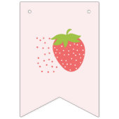 スイートストロベリーガールハッピーバースデー写真 バンティングフラッグ (第1の旗)