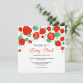 スイートストロベリーガールベビーシャワー サンキューカード (スタンド正面)