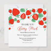 スイートストロベリーガールベビーシャワー サンキューカード (正面)