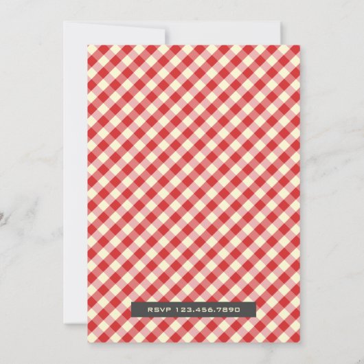 スイートストロベリーキュートバースデーパーティの招待状 招待状 (裏面)