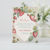 スイートストロベリーシェイプベリーファースト誕生日 サンキューカード (スタンド正面)