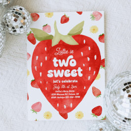 スイートストロベリーセカンドバースデー招待状 招待状