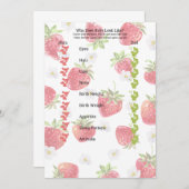 スイートストロベリーテーマベビー形質シャワー 招待状 (正面/裏面)