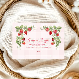 スイートストロベリーベビーシャワーおむつラッフル エンクロージャーカード