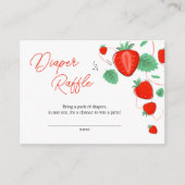 スイートストロベリーベビーシャワーおむつラッフル エンクロージャーカード (正面)