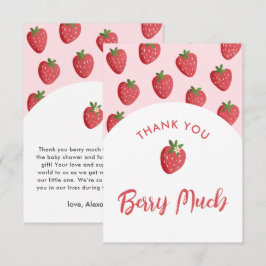 スイートストロベリーベビーシャワーサンキューカード
