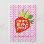 スイートストロベリーラブロマンティックバレンタインデイカード シーズンカード (正面/裏面)