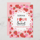 スイートストロベリーレース招待状 招待状 (正面/裏面)