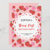 スイートストロベリーレース招待状 招待状 (正面/裏面)