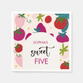 スイートストロベリー子供の誕生日 スタンダードカクテルナプキン (正面)
