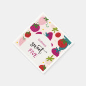 スイートストロベリー子供の誕生日 スタンダードカクテルナプキン (角)