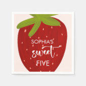 スイートストロベリー子供の誕生日 スタンダードカクテルナプキン (正面)