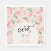 スイートストロベリー子供の誕生日 スタンダードランチョンナプキン (正面)