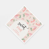 スイートストロベリー子供の誕生日 スタンダードランチョンナプキン (角)