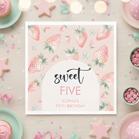 スイートストロベリー子供の誕生日 スタンダードランチョンナプキン