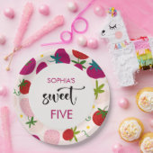 スイートストロベリー子供の誕生日 ペーパープレート (パーティー)