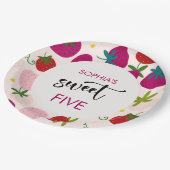 スイートストロベリー子供の誕生日 ペーパープレート (アングル)