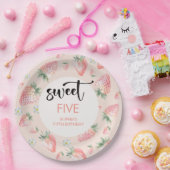 スイートストロベリー子供の誕生日 ペーパープレート (パーティー)