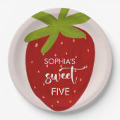 スイートストロベリー子供の誕生日 ペーパープレート (正面)