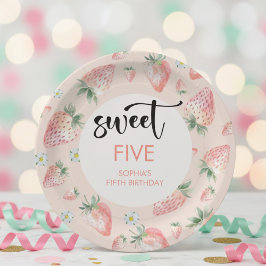 スイートストロベリー子供の誕生日 ペーパープレート