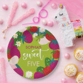 スイートストロベリー子供の誕生日 ペーパープレート (パーティー)