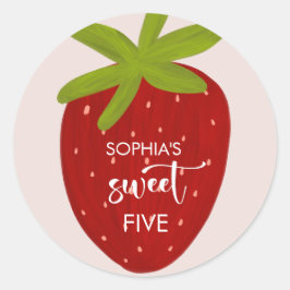 スイートストロベリー子供の誕生日 ラウンドシール