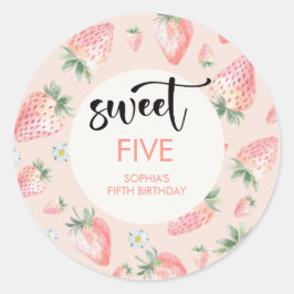 スイートストロベリー子供の誕生日 ラウンドシール