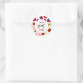 スイートストロベリー子供の誕生日 ラウンドシール (バッグ)