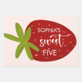 スイートストロベリー子供の誕生日 ラッピングペーパーシート (正面)