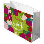 スイートストロベリー子供の誕生日 ラージペーパーバッグ (裏面アングル)