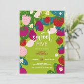 スイートストロベリー子供の誕生日 招待状 (スタンド正面)