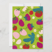 スイートストロベリー子供の誕生日 招待状 (裏面)