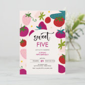 スイートストロベリー子供の誕生日 招待状 (スタンド正面)