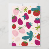 スイートストロベリー子供の誕生日 招待状 (裏面)