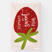 スイートストロベリー子供の誕生日 横断幕 (縦)