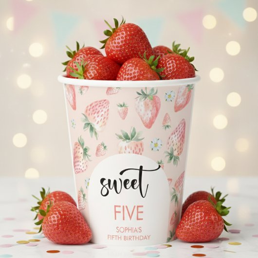 スイートストロベリー子供の誕生日 紙コップ
