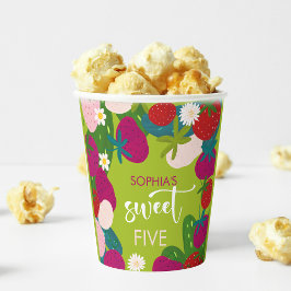 スイートストロベリー子供の誕生日 紙コップ