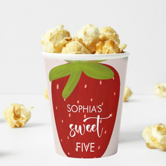 スイートストロベリー子供の誕生日 紙コップ