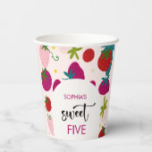 スイートストロベリー子供の誕生日 紙コップ (裏面)