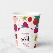 スイートストロベリー子供の誕生日 紙コップ (正面)