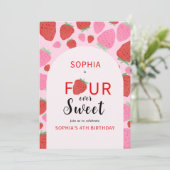 スイートストロベリー誕生日招待状 招待状 (スタンド正面)